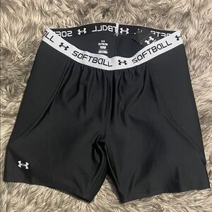 Under Armour Black and White Softball Shorts new with tags